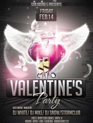 酒吧情人节派对宣传PSD素材