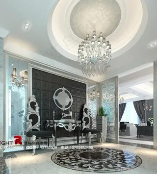 欧式家居大堂区3dsmax室内设计...