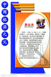 茅以升展板模板