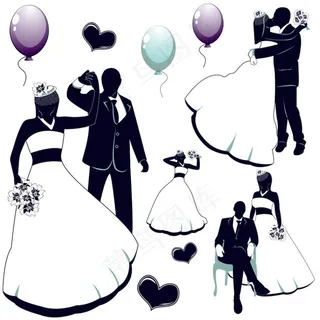 矢量婚礼图案图片
