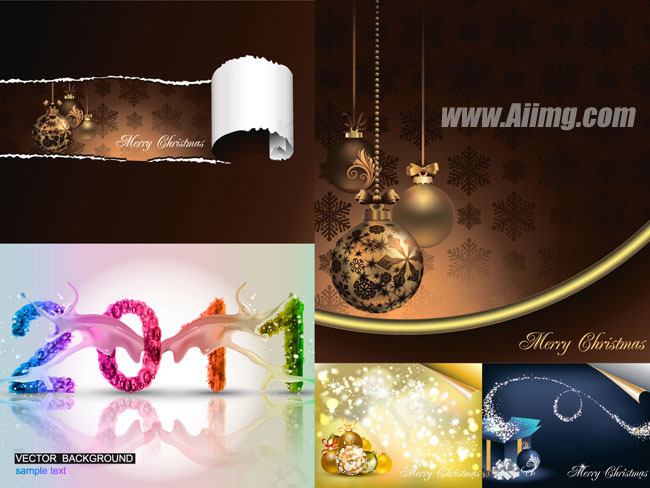 2011新年圣诞节背景矢量素材eps,ai矢量模版下载