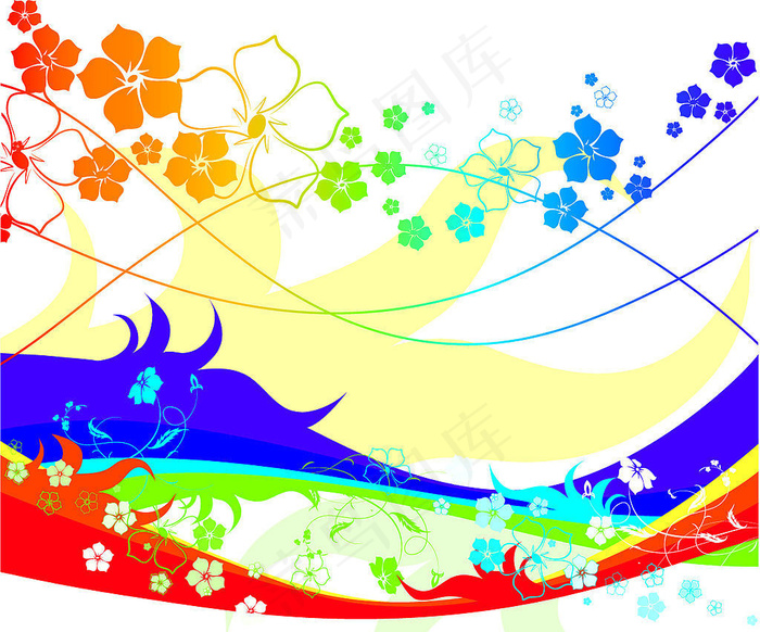 缤纷色彩花纹矢量图下载ai矢量模版下载