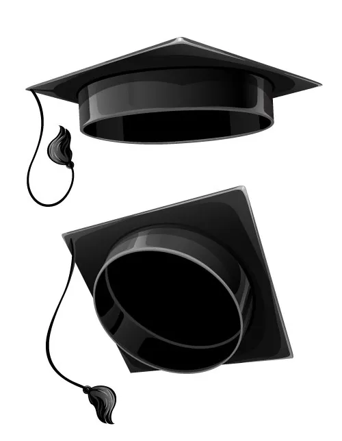 四方学士帽矢量图eps,ai矢量模版下载