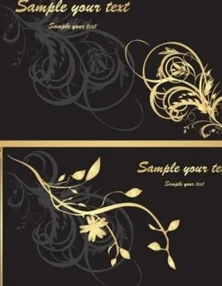 华丽的金色花纹矢量