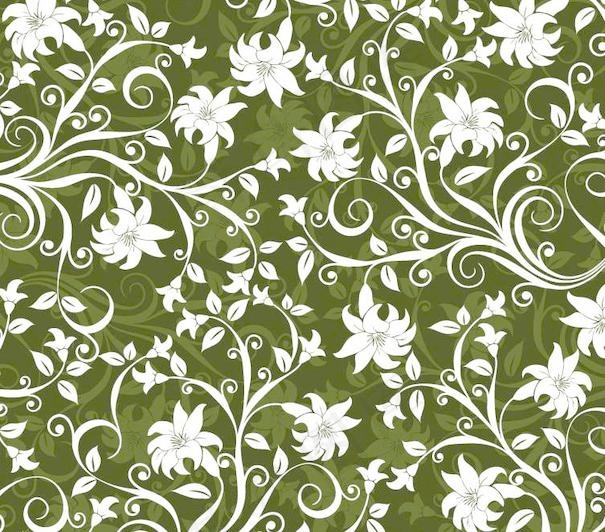 卷曲古典花叶纹样矢量素材免费下载