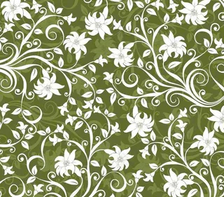 卷曲古典花叶纹样矢量素材免费下载