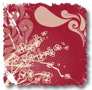 破损花艺墙绘背景矢量素材