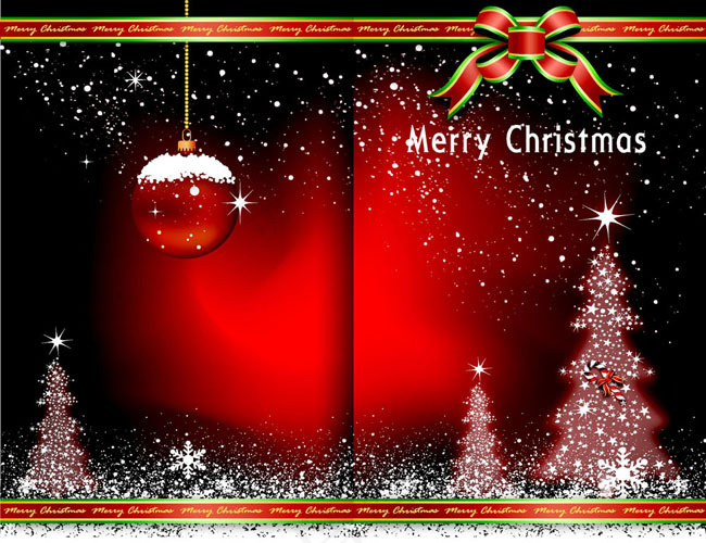 喜庆圣诞节贺卡矢量素材