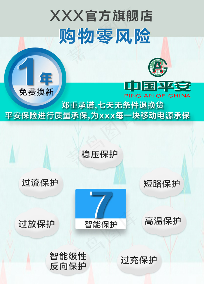 移动电源服务保障 服务承诺 七天包...psd模版下载