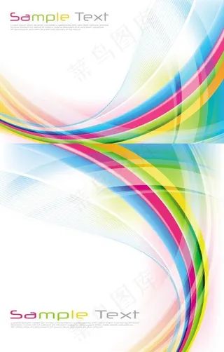 矢量背景与奇幻彩虹动态线材料