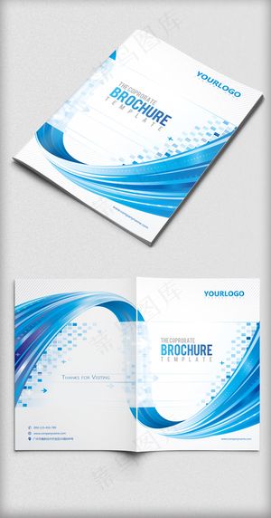 蓝色时尚大气企业画册封面设计
