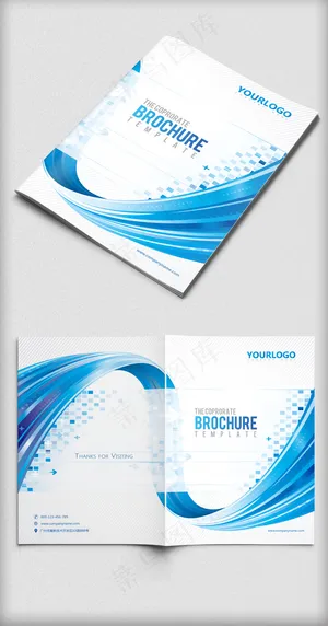 蓝色时尚大气企业画册封面设计