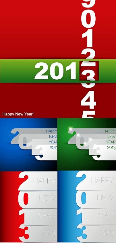 2013新年卡片矢量素材
