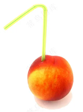 吸管桃子
