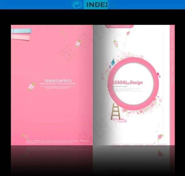 粉色卡通教育学校喜庆节日务画册设计psd模版下载