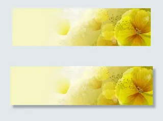 高清炫彩花卉banner背景　