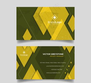 时尚菱形商务名片正反面矢量图