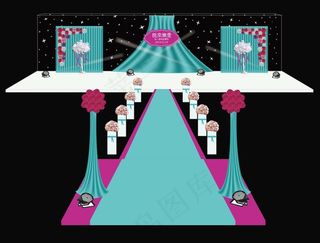 tiffing蓝+玫红主题婚礼背景