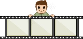 视频编辑业务的漫画矢量