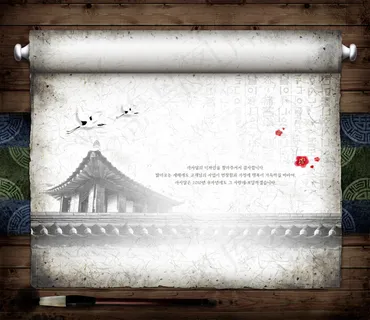 卷轴古典建筑PSD素材 卷轴古典建筑PSD素材