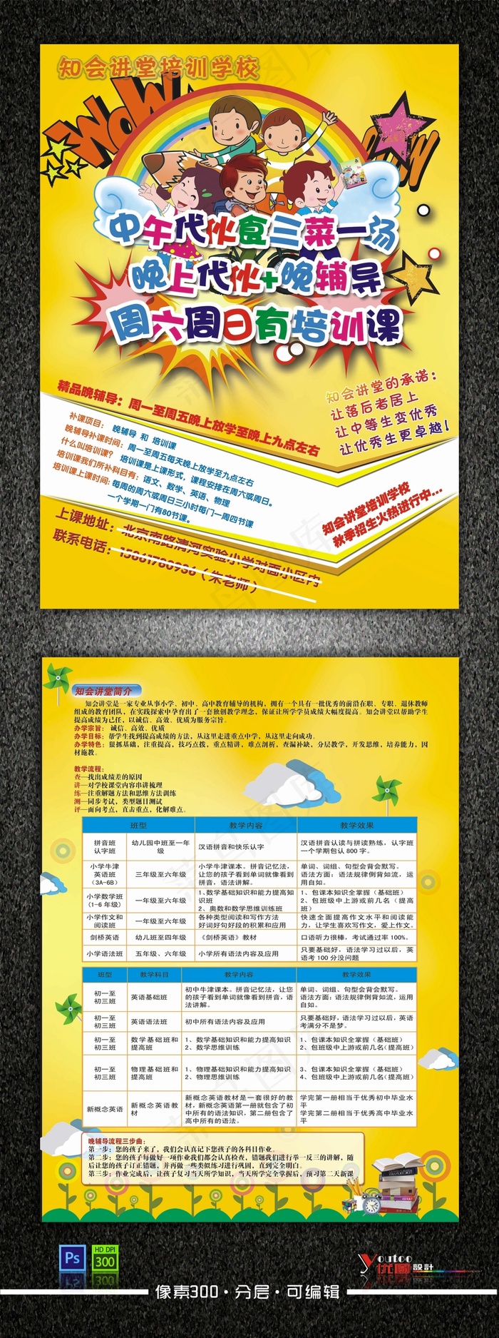 暑假招生海报宣传素材模板下载(5102X3437(DPI:300))psd模版下载
