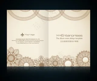 淡雅清爽花纹画册封面设计psd