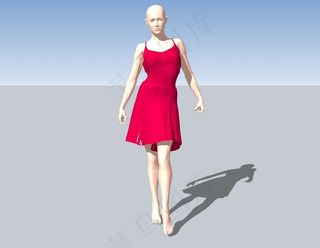 美女走路3d模型图片