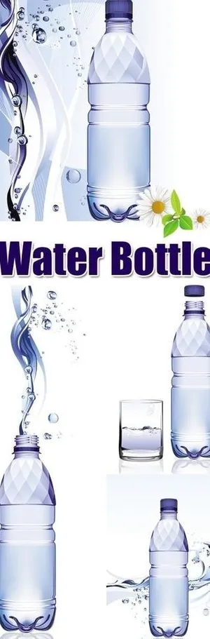 纯净水 矿泉水 动感曲线 绿叶 水...