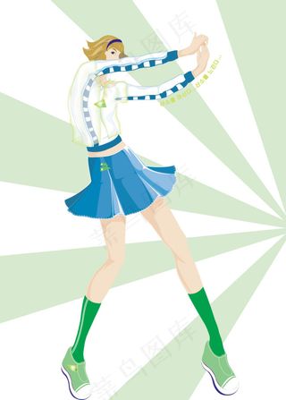 短裙舞动少女
