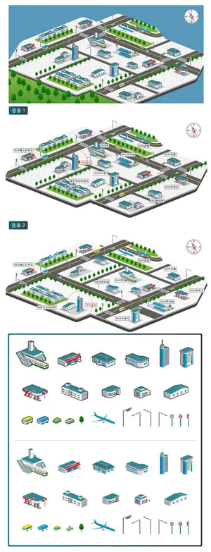 城市规划图绘制元素矢量素材-2