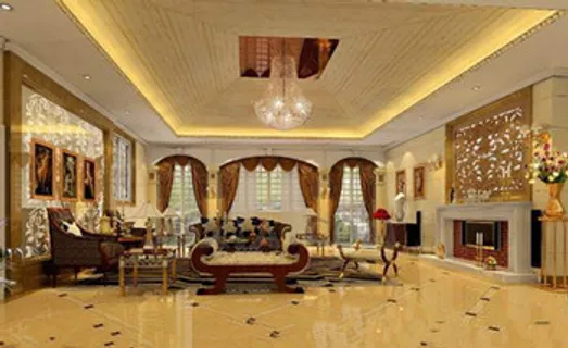 精致的金色的豪华客厅