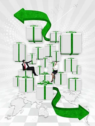 立体箭头礼盒素材