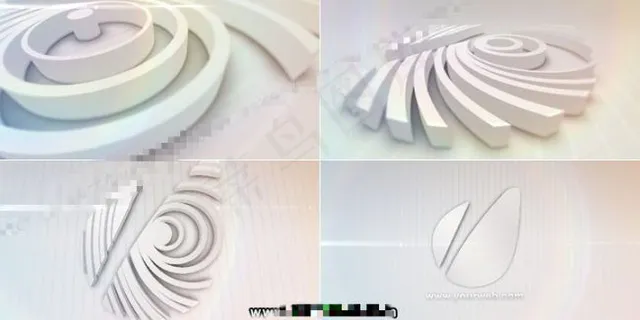 优雅明亮的三维logo演绎片头 优雅明亮的三维logo演绎片头