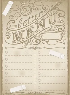 欧式复古菜单图片