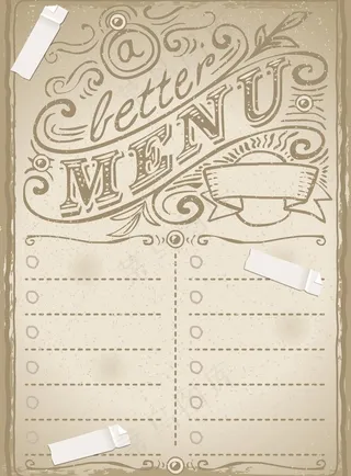 欧式复古菜单图片