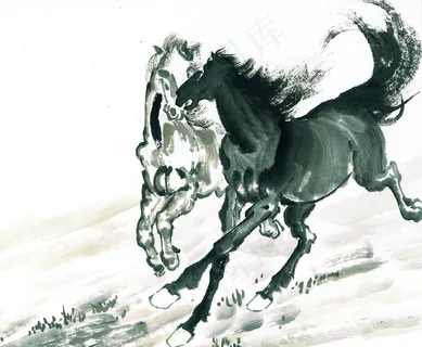 马 国画 徐悲鸿 奔马 水墨画 马 国画 徐悲鸿 奔马 水墨画