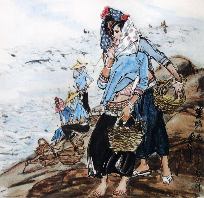 归帆人物国画