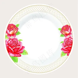 复古牡丹花盘子