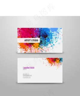 水墨喷溅艺术名片矢量模板素材EPS 水墨喷溅艺术名片矢量模板素材EPS