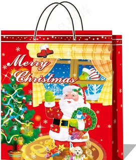 圣诞老人圣诞树橱窗礼品袋（展开图）...