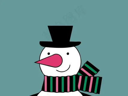 雪人卡通图案平面设计素材插画