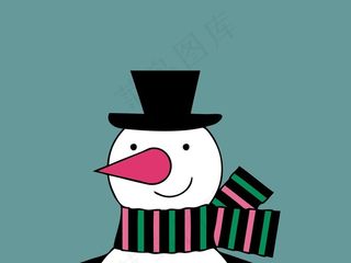 雪人卡通图案平面设计素材插画