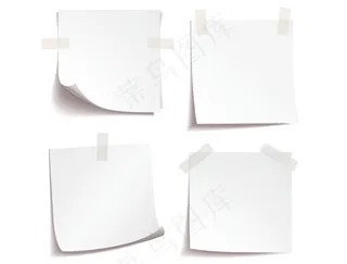 白色便签纸背景矢量素材