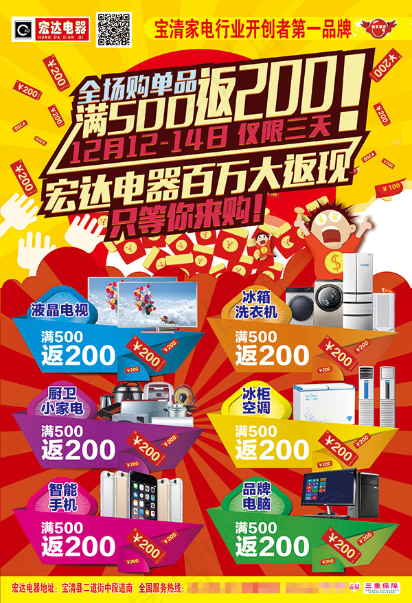 时尚家电商场促销单页psd模版下载