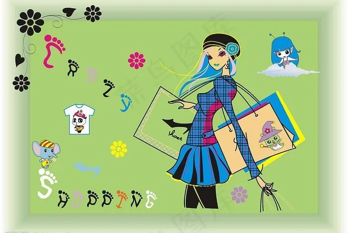 购物时尚mm图片cdr矢量模版下载