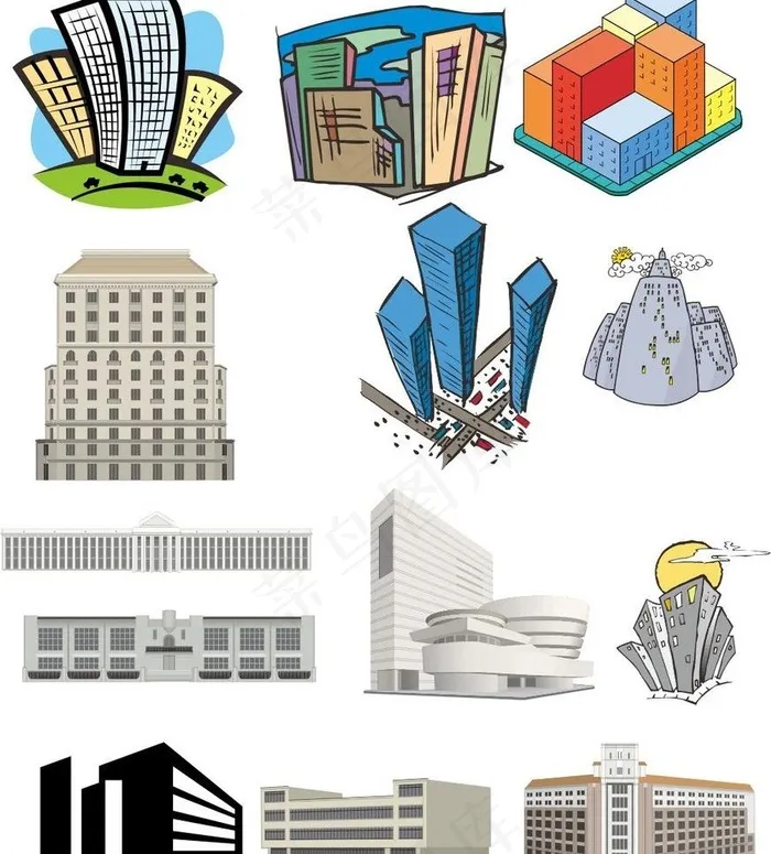 建筑矢量图图片cdr矢量模版下载