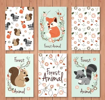 手绘风动物卡片封面