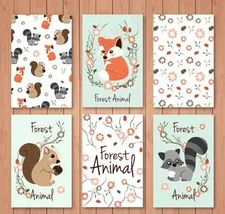 手绘风动物卡片封面