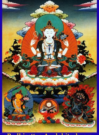 四臂观音唐卡图片