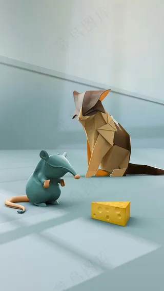 模型猫和老鼠高清摄影图片
